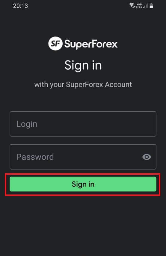 نحوه باز کردن حساب و ورود به SuperForex