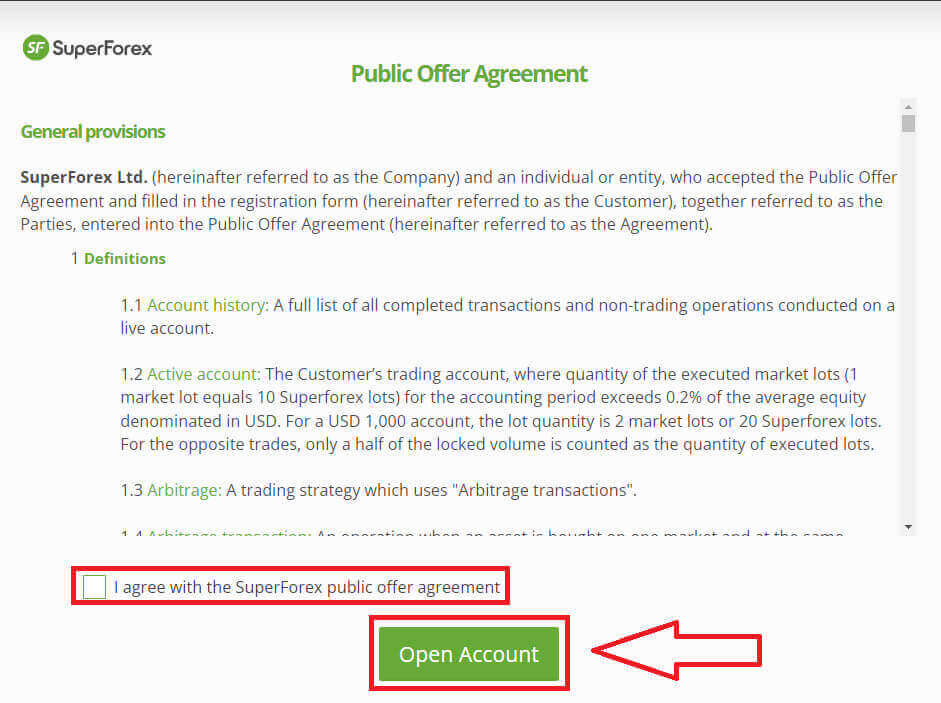 نحوه باز کردن حساب و برداشت از SuperForex