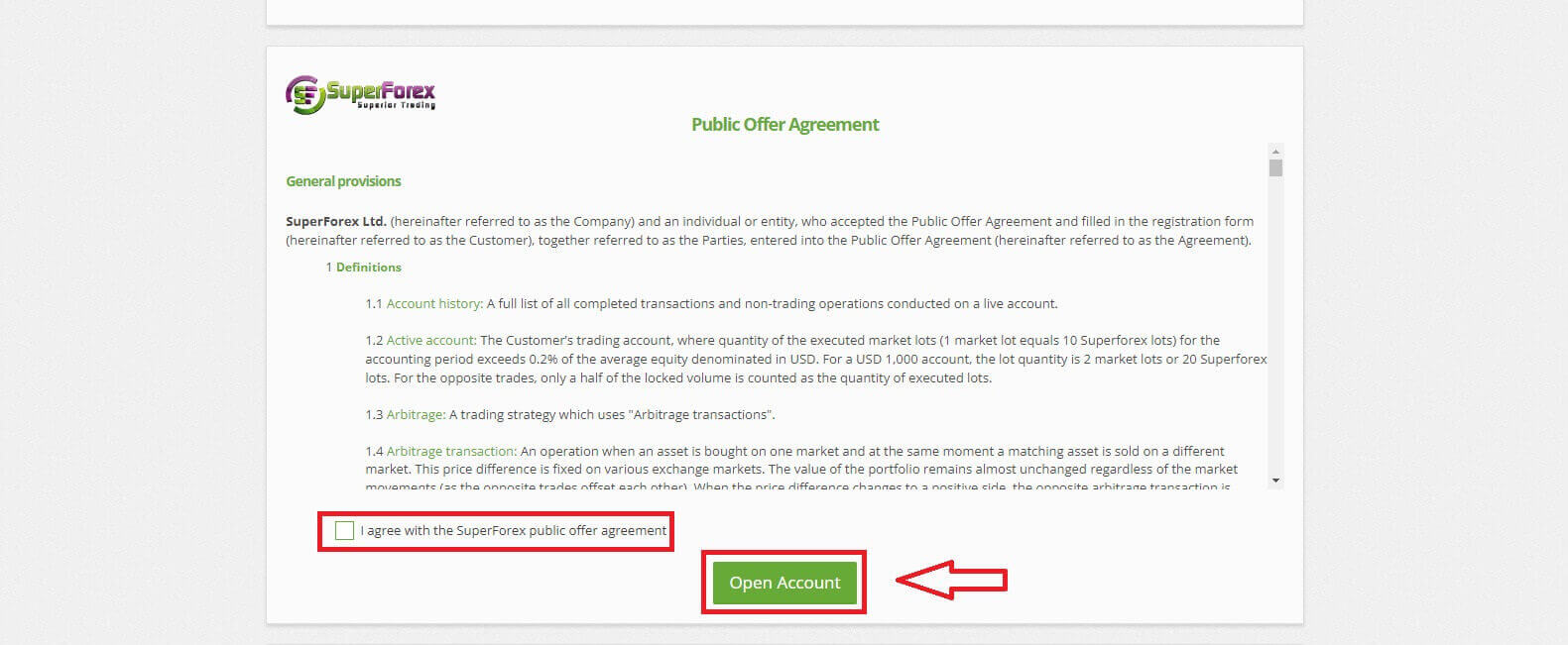 نحوه ثبت و تأیید حساب در SuperForex